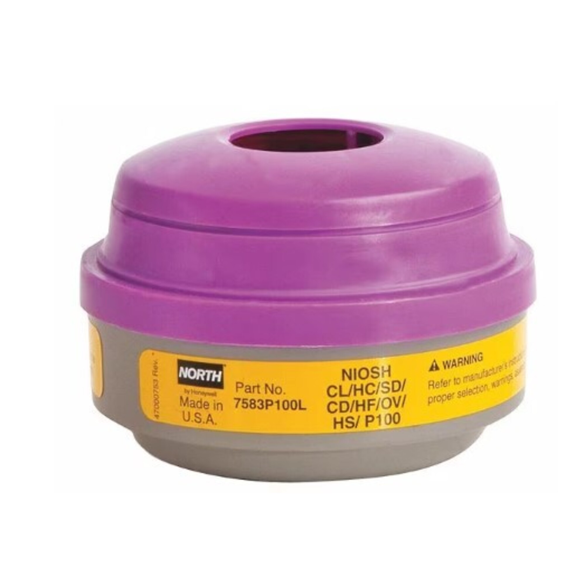 Honeywell North Safety, Respirator Organic Vapor P100 Cartridge/Filter, Model# NOR7583P100L